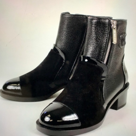 Authentic Chanel Suede & Leather Black Boots Size 40 - Picture 8 of 13